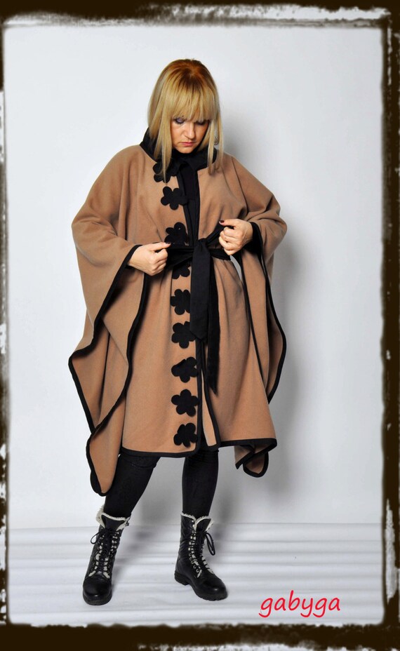 Wool cashmere cape coat Clearance