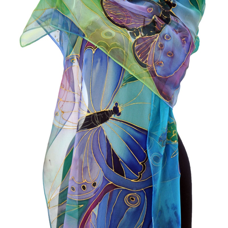 Large Paint Strokes Silk Scarf main image 1