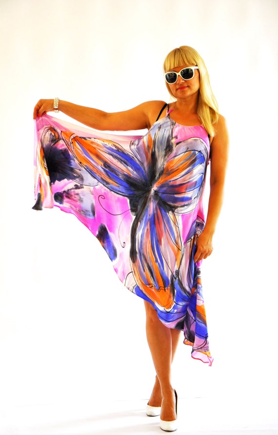 Painted silk dress hotsell