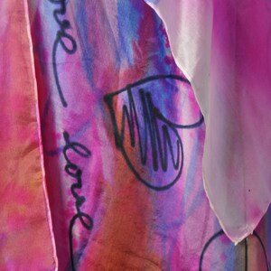 Abstract Hand Painted Silk Scarf/Painting silk scarf/Violet scarf/Hand painted accessorie/Woman silk scarf/Painted by hand/made /S0159