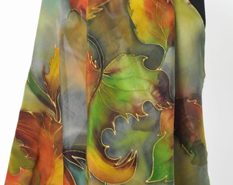 Luxury Silk Scarf for Women,Hand Painted Mother of the Bride Shawl