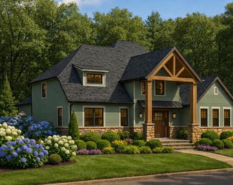 Cedarhurst House Plan • 4 Bed Modern Farmhouse • Upscale 4699 Sq Ft 2-Story (PDF Drawings)