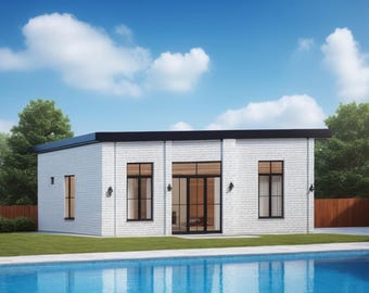 Malvern Accessory Dwelling Plan • 2 Bed Sleek Modern In-Law Suite or Airbnb (PDF Drawings)