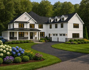 Amagansett House Plan • 5 Bed Farmhouse Estate • Luxury 8514 Sq Ft Layout (PDF Drawings)