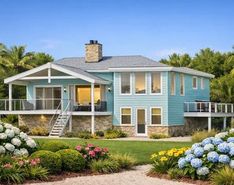 Lawrence House Plan • 3 Bed Contemporary Home • Unique Split-Level 2194 Sq Ft (PDF Drawings)