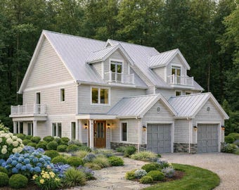 Rockaway Duplex House Plan • 4 Bed Modern Duplex • Bold Large-Scale 2477 Sq Ft (PDF Drawings)