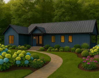 Shirley Modern Farmhouse House Plan • 2 Bedroom Small Home Design • Optional 3 Bedroom Layout • Open Concept & Covered Porch
