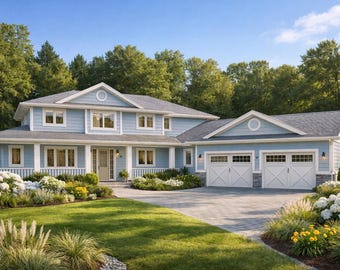 Franklin Square House Plan • 6 Bed Coastal Home • Expansive 2-Story 4157 Sq Ft (PDF Drawings)