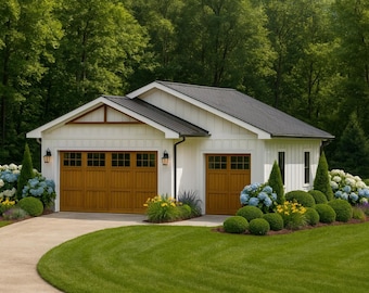 Moriches 3-Car Garage Plan • Modern Cottage Coastal Style (PDF Construction Drawings)