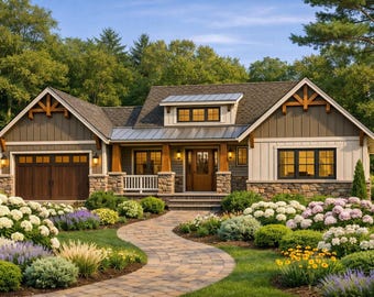 Port Washington Small Modern Farmhouse Plan • 3 Bedroom • Open Concept Cottage Design