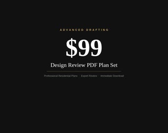 Home Plan Review PDF - Floor Plan & Elevation Included - Credit Toward Full Construction Plans