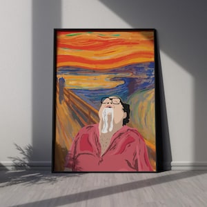 Der Schrei | In Philadelphia ist es immer sonnig | KETTE | A5 A4 A3+ Original Wand Kunst Druck Poster | Immer Sunny Frank Devito Munch