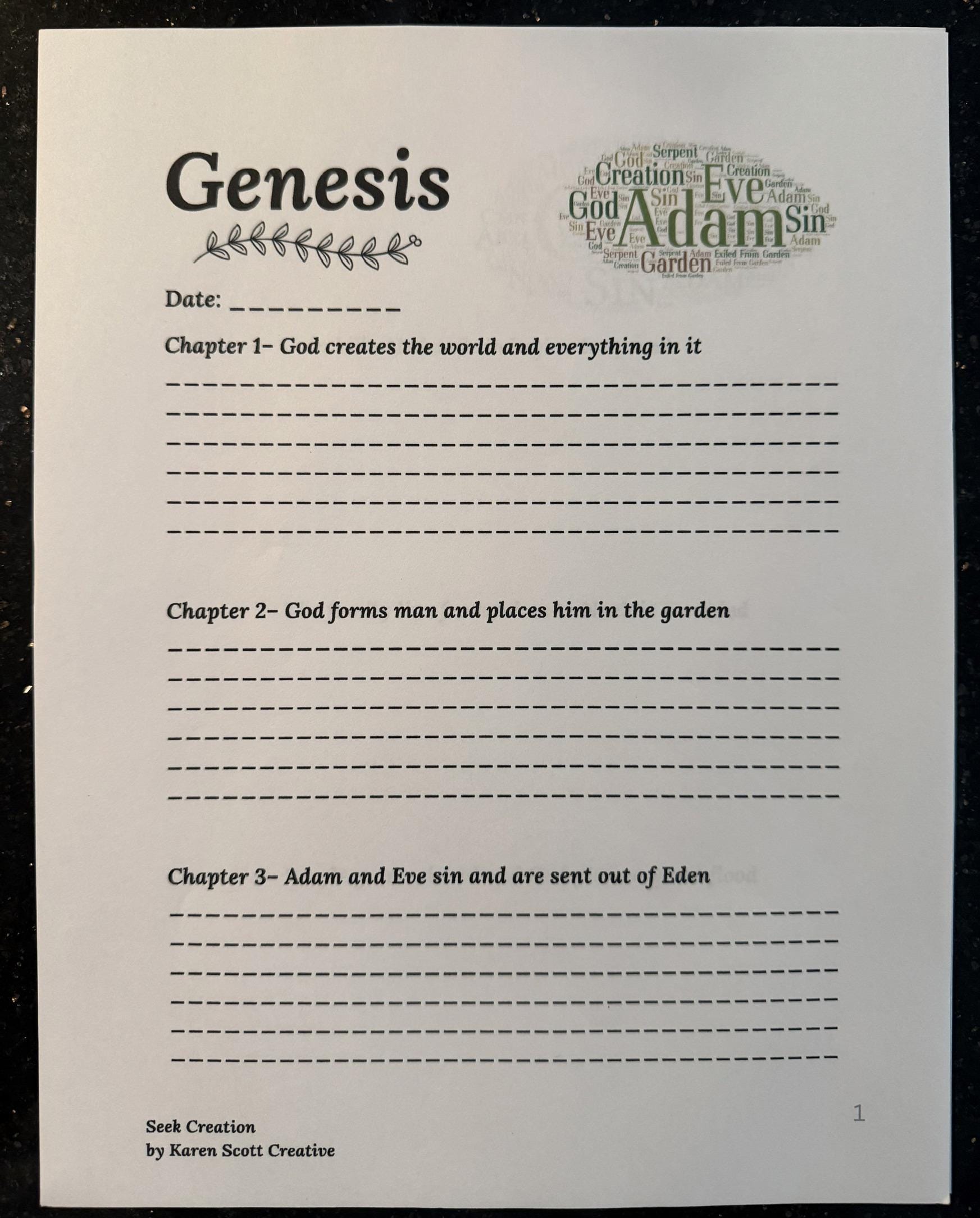 Genesis Study Guide Pdf Genesis Exodus Leviticus Bible Study Printable Bundle | Chapter Summary ...