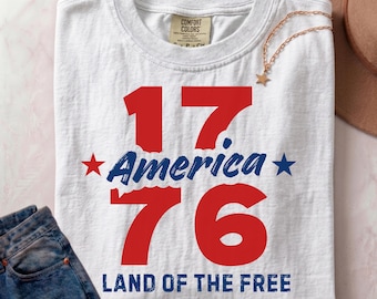 America 1776 Land of The Free PNG | Patriotic 4th of July PNG | Independence Day Fourth of July Shirt Design | Free PNG Images Download