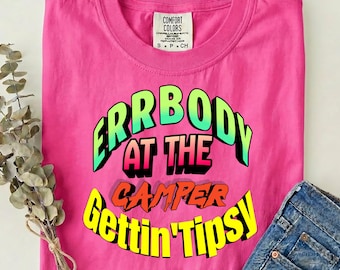 Errbody at the Camper Gettin' Tipsy PNG, Retro Summer png, Hello Summer png, Retro Summer png, Lake png, Sublimation Designs