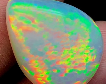 Natural Honeycomb Welo Opal Gemstone, 12.35 Carats, Pear Shape Ring Making Stone