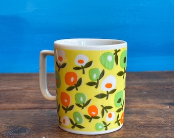 Vintage MCM Japanese Yellow Florals Fluerette Small Single Mug