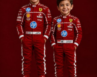 子供用ゴーカートレーシングスーツ レベル2 CIK FIA F1スタイル ゴーカートレプリカレーシングスーツ承認済み：コーデュラ生地のスーツ、無料のバラクラバマスク付き。