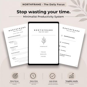 Daily Focus Planner PDF | Minimalist Daily Planner | Deep Work Productivity Planner | To Do List Template