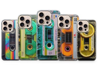 Funda para teléfono con diseño retro de casete, funda vintage para mixtape para iPhone 17, 16, 15, 14, 13, 12, 11, Samsung S26, S25, S24, S23, Pixel 10, 9, 8