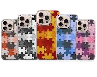 Funda para teléfono con diseño de rompecabezas para iPhone 17, 16, 15, 14, 13, 12, 11, Samsung S26, S25, S24, S23, Pixel 10, 9, 8