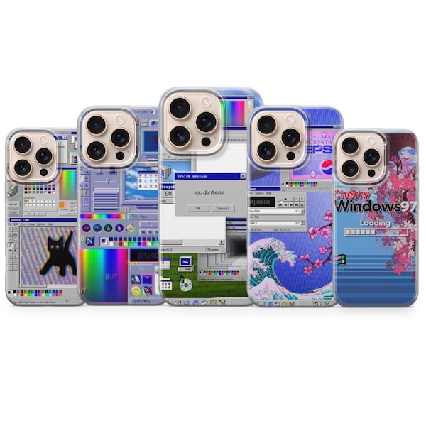 Retro PC Phone Case 90s Computer Cover for iPhone 17, 16, 15, 14, 13, 12, 11, Samsung S26, S25, S24, S23, Pixel 10, 9, 8