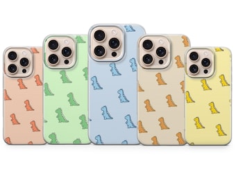 Funda para teléfono con diseño de dinosaurio adorable, compatible con iPhone 17, 16, 15, 14, 13, 12, 11, Samsung S26, S25, S24, S23, Pixel 10, 9 y 8.