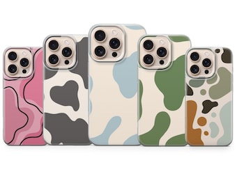 Funda para teléfono con estampado de vaca, colorida, para iPhone 17, 16, 15, 14, 13, 12, 11, Samsung S26, S25, S24, S23, Pixel 10, 9, 8