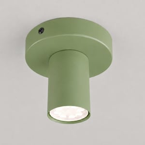 Plafoniera moderna verde a superficie, faretto cilindrico moderno, faretto a incasso minimalista, lampada da soffitto scandinava