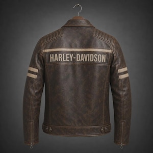 Brown Harley Davidson Leather Jacket - Etsy