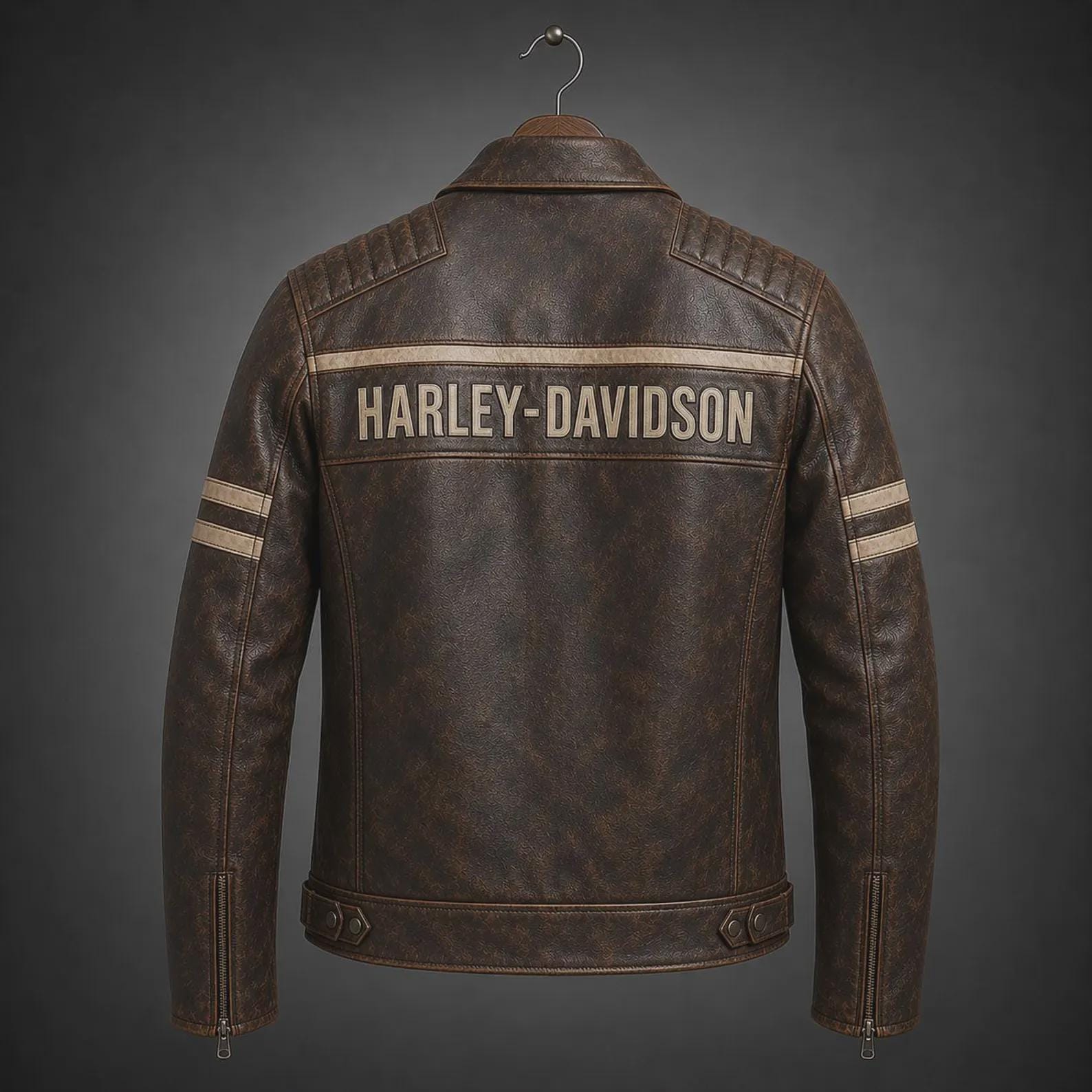 Harley Davidson Leather Jacket Brown - Etsy UK