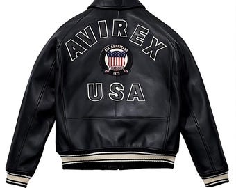 Giacca bomber da uomo in pelle vintage – Cappotto streetwear in stile biker di alta qualità / Giacca varsity fatta a mano per uomo