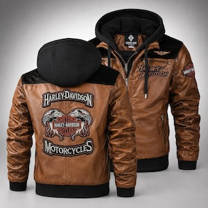 Brown Harley Davidson Leather Jacket - Etsy