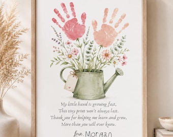Personalized Teacher Gift, Daycare Teacher Gift, Printable Handprint Art (Digital Download)