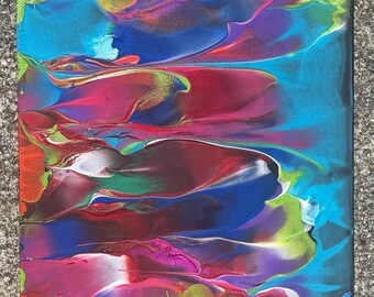 Abstract acrylschilderij: set don't mock me, paneel op gespannen doek