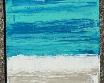 Ocean Wave-acrylschilderij op ingelijst canvas (10 x 8")