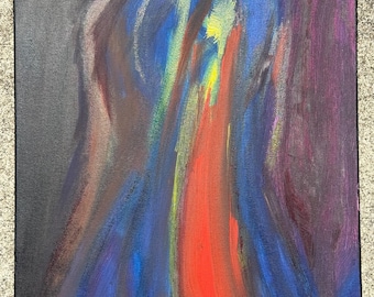 Core Ignition - olieverfschilderij: abstract expressionisme, 24 x 18 inch ingelijste canvaskunst