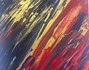 Abstract acrylschilderij: Rapture, paneel op gespannen doek