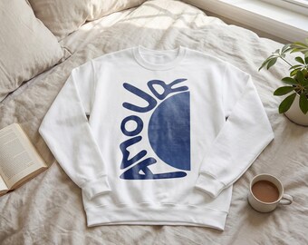 Amour Sweatshirt, French Love Graphic Crewneck, Minimal Romantic Pullover, Aesthetic Typography Sweatshirt, Cute Paris Style Gift for Her