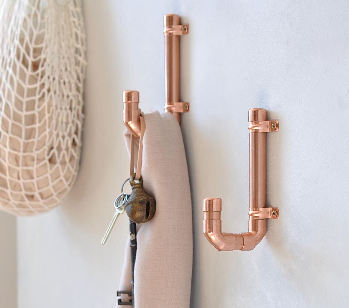 Copper Coat Hook Industrial Copper Hook Copper Pipe Coat Hook Etsy UK