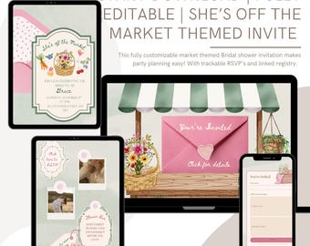 She's Off The Market – Bridal Shower Invitation | Farmers Market Theme (Digital Download)