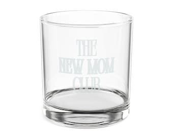 Vaso de whisky del Club de las Nuevas Mamás / Vaso de whisky grabado de 300 ml / Día de la Madre / Regalo para ella