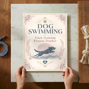 Dog Swimming Trick Training Fitness Tracker, Hydro-Exercise Progress Chart, Pet Celebration Log, Dog Water Activity Planner, Dog Mom Gift