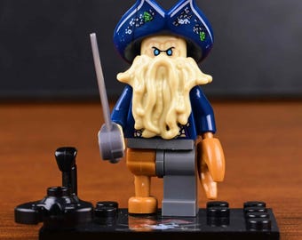 MOC Davy Jones Minifigure, Lego Compatible Pirate, Disney