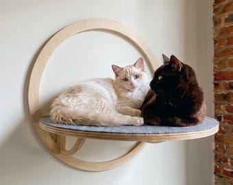 XL Bubble Cat Shelf — Modern Plywood Climbing Wall Furniture