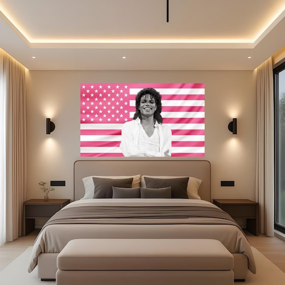 Michael Jackson Pink American Flag Tapestry – Pop Legend Wall Art