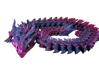 18 Inch Articulated Dragon Toy – Flexible 3D Printed Creature, Stress Relief Fidget Toy