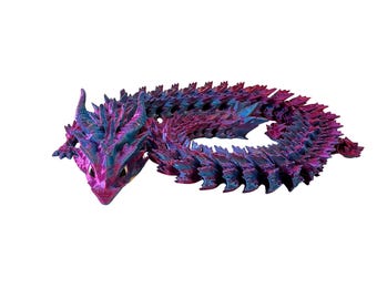 18 Inch Articulated Dragon Toy – Flexible 3D Printed Creature, Stress Relief Fidget Toy