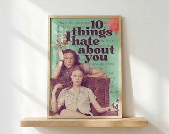 10 Things I Hate About You Poster | Romantic Movie Wall Art | 90s Film Print | Teen Romance Decor | Heath Ledger Poster | Retro Cinema Art