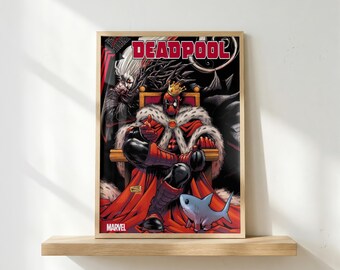 Deadpool Comic Poster | Marvel Superhero Wall Art | Retro Comic Print | Funny Antihero Decor | Vintage Comic Book Poster | Fan Gift